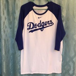 Nike dodgers, baseball, tee, size XL, blue and white, 23 inches armpit to armpit